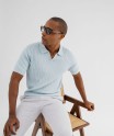Polo en maille côtelée à encolure ouverte homme[MISSING]
